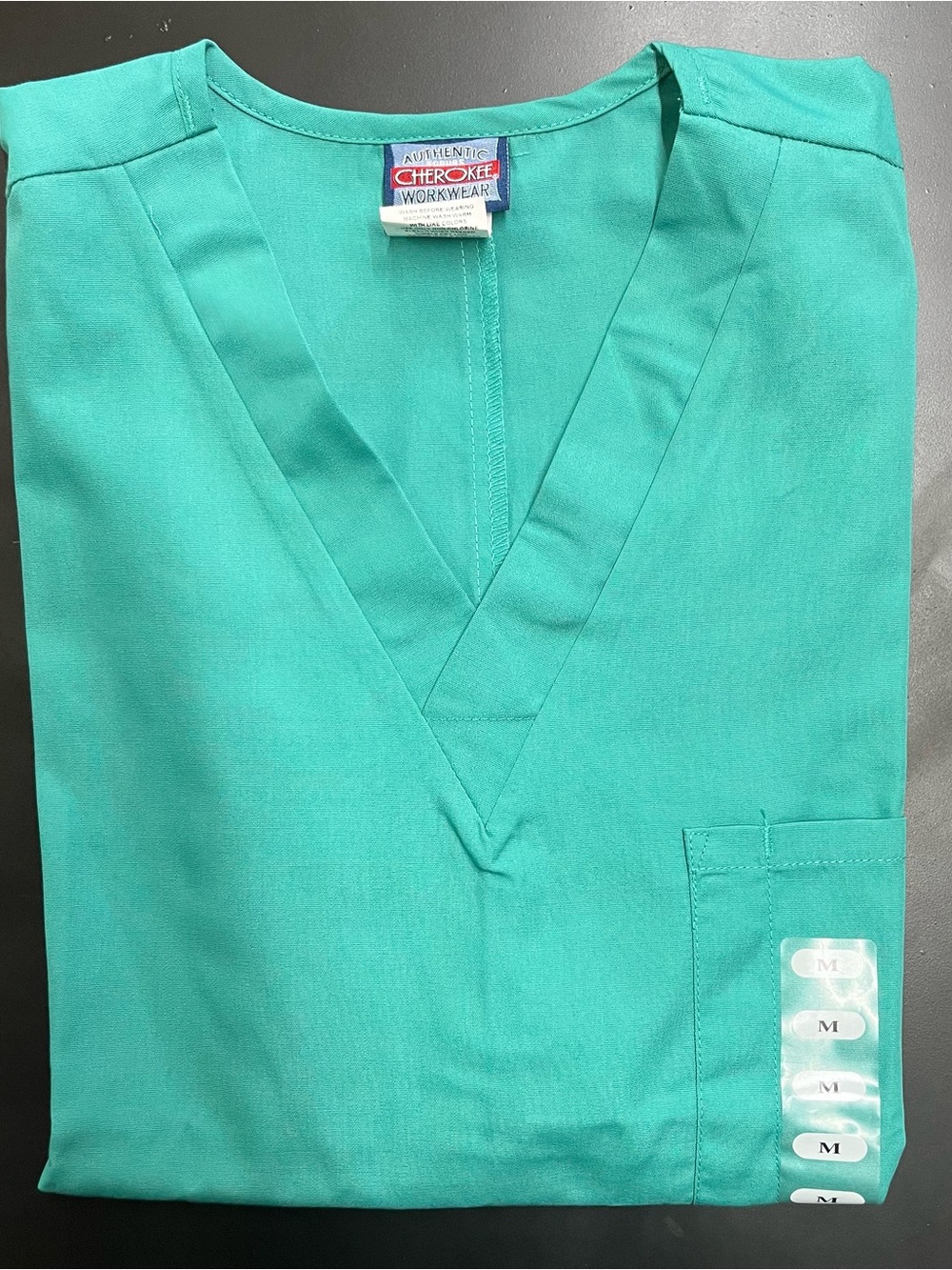 NWT Cherokee Mint Green Unisex Scrub Top Size Medium